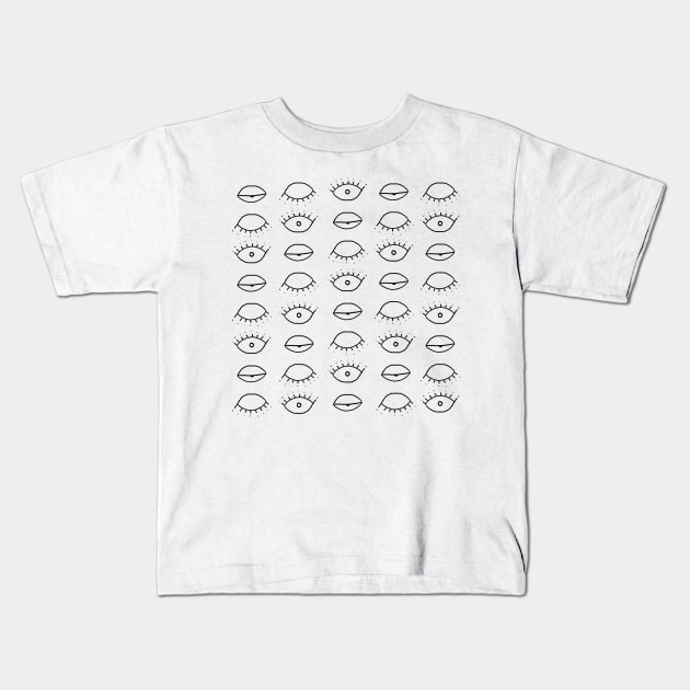 Three Eyes Pattern Kids T-Shirt by marlenecanto